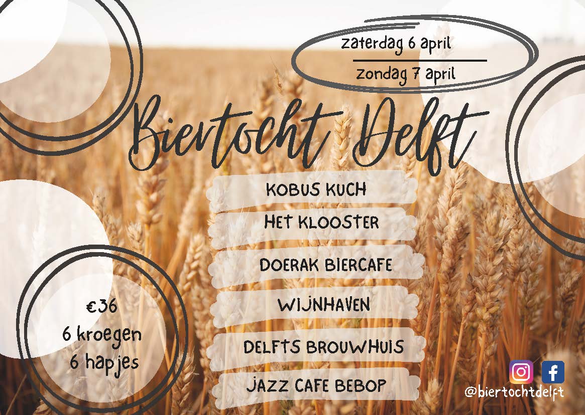 Biertocht Delft | lente editie | 6 &amp;amp; 7 april 2024
