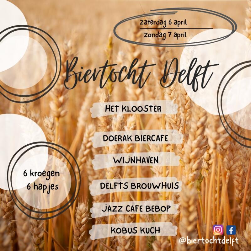 Biertocht Delft | lente editie | 6 en 7 april 2024 - No date